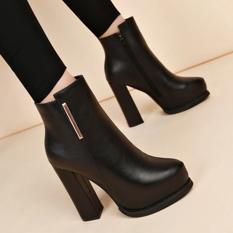 Plush boots with thick soles