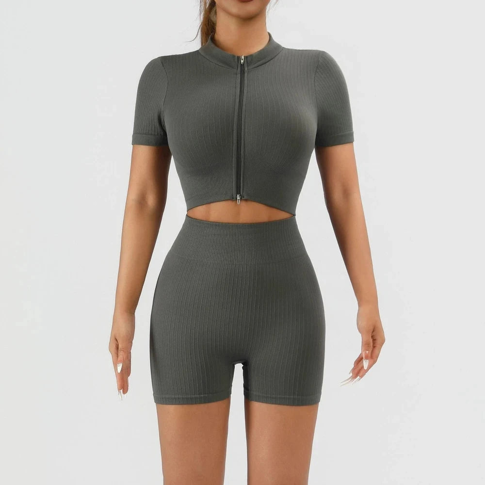 Seamless Ribbed 2-Piece Workout Set