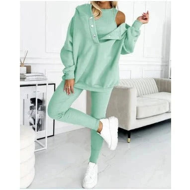 Women’s Off Shoulder Sweatshirt & Leggings Set