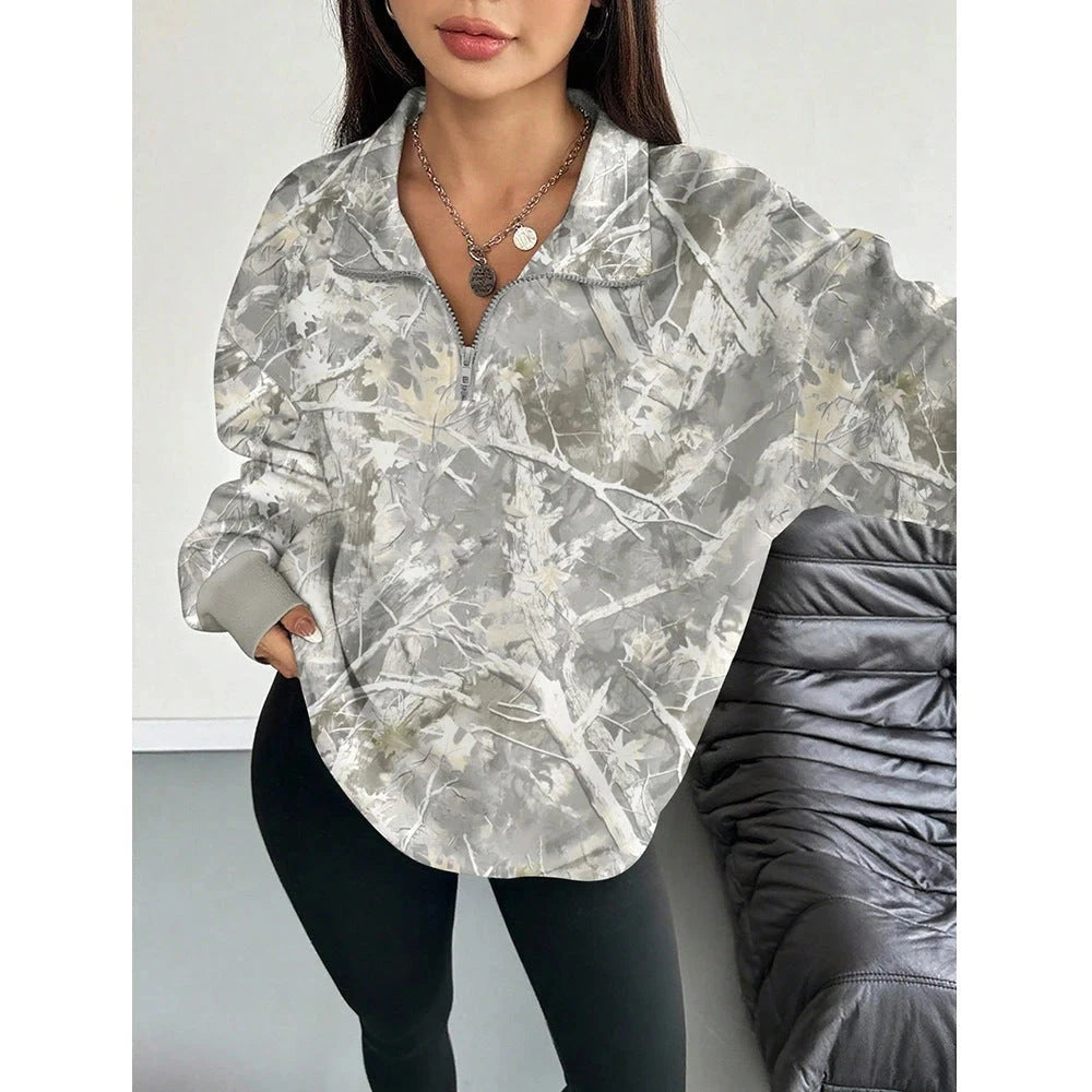 Women’s Woodland Camouflage Quarter-Zip Pullover