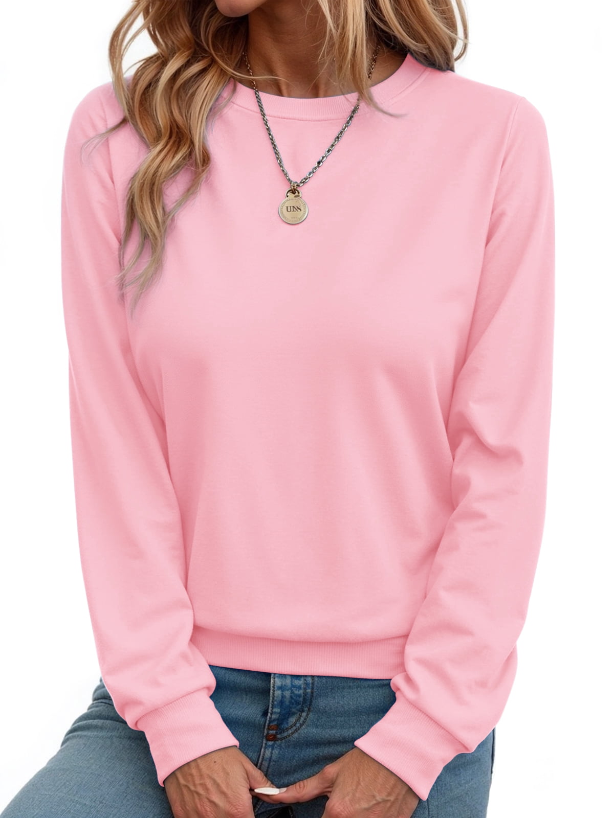 Fall Sweatshirts for Women Crewneck Long Sleeve Shirts Casual Tunic Tops Lightweight Pullover Sweatshirts