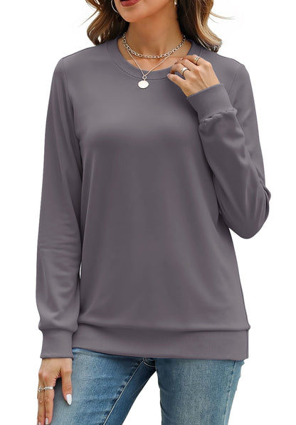 Fall Sweatshirts for Women Crewneck Long Sleeve Shirts Casual Tunic Tops Lightweight Pullover Sweatshirts