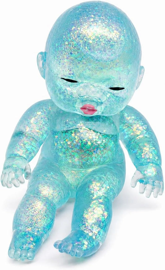 Baby Squishy Oversized Glossy Sparkling Soft Rubber Stress Relief Toy Blue
