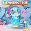 Glitter Axolotls Squishies Toy, Stretchy Axolotls Stress Ball, Fidget Toy for Anxiety Relief and Sensory Play, Pocket Size Squeeze Toys Gift for Kids Teens Adults.(Blue