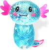 Glitter Axolotls Squishies Toy, Stretchy Axolotls Stress Ball, Fidget Toy for Anxiety Relief and Sensory Play, Pocket Size Squeeze Toys Gift for Kids Teens Adults.(Blue