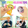 Glitter Axolotls Squishies Toy, Stretchy Axolotls Stress Ball, Fidget Toy for Anxiety Relief and Sensory Play, Pocket Size Squeeze Toys Gift for Kids Teens Adults.(Blue