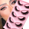 5 Pairs Cat Eye Lashes Faux Mink Eyelashes Natural Long Manga Lashes Winged End Eye Elongated Eyelashes Fake Lashes Makeup