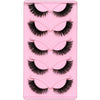 5 Pairs Cat Eye Lashes Faux Mink Eyelashes Natural Long Manga Lashes Winged End Eye Elongated Eyelashes Fake Lashes Makeup