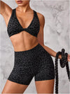 BEAUDRM Leopard Print Athletic Outfit