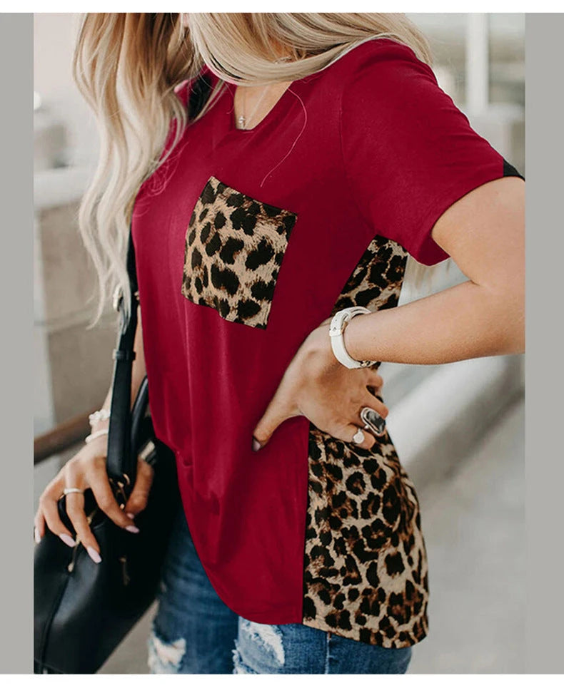 Loose Leopard Print Knitted Women's Top