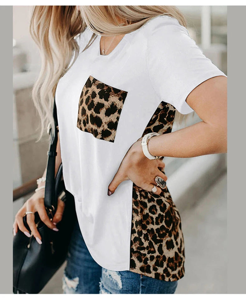 Loose Leopard Print Knitted Women's Top