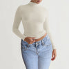 Y2K Slim Turtleneck T-shirt Fashion Casual Long-sleeved Pullover Tight Top Women's Clothing
