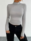 Y2K Slim Turtleneck T-shirt Fashion Casual Long-sleeved Pullover Tight Top Women's Clothing