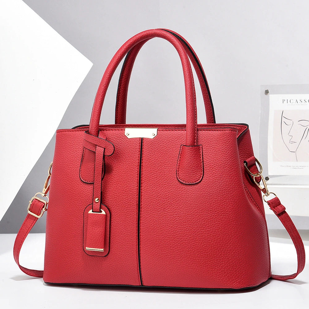Textured Faux Leather Tote Bag
