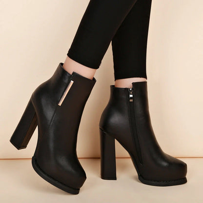 Plush boots with thick soles