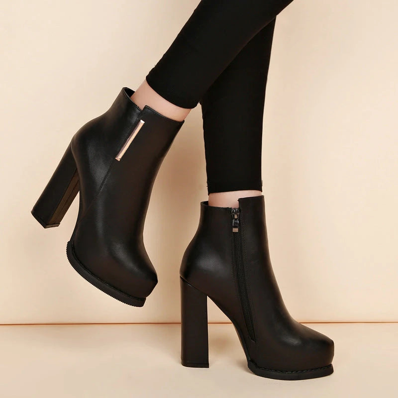 Plush boots with thick soles