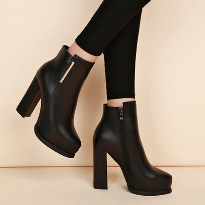 Plush boots with thick soles