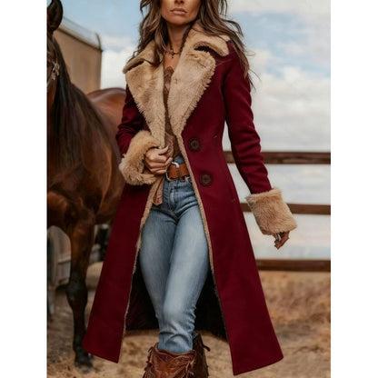 Womens Western-Style Plush Fashionable Printed Coat