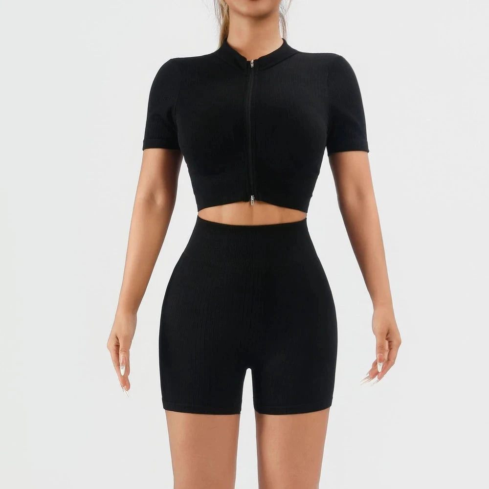 Seamless Ribbed 2-Piece Workout Set