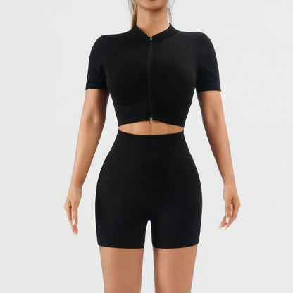 Seamless Ribbed 2-Piece Workout Set
