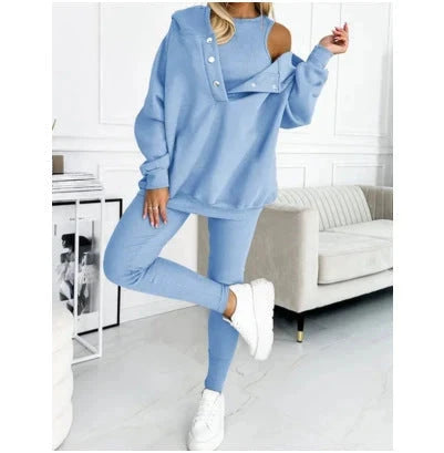 Women’s Off Shoulder Sweatshirt & Leggings Set