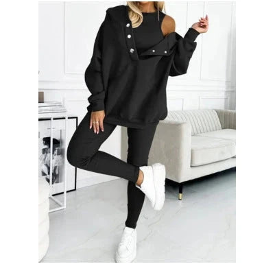 Women’s Off Shoulder Sweatshirt & Leggings Set