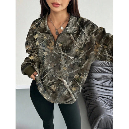 Women’s Woodland Camouflage Quarter-Zip Pullover