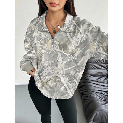 Women’s Woodland Camouflage Quarter-Zip Pullover