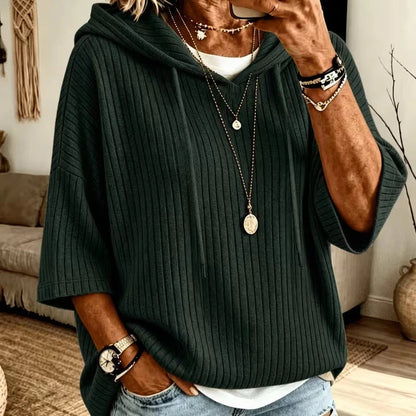 Solid-color Hoodie With Double Hoods And A Drawstring