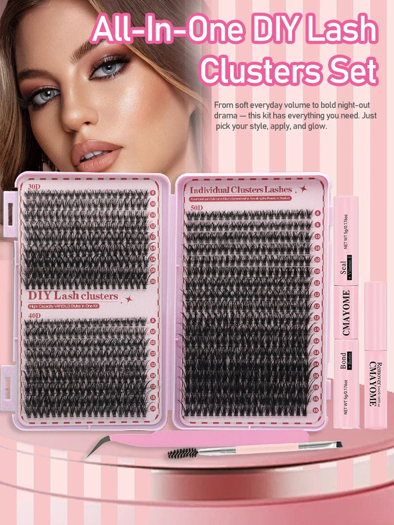 Eyelash 8Cm-16Cm 30+40+50Dindividual Lashes Book Clusters Extensions False Eyelash DIY at Home Cluster Eyelash Extensions Makeup