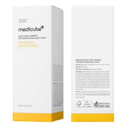 Medicube Kojic Acid Turmeric Brightening Body Wash, 13.52 Fl.Oz