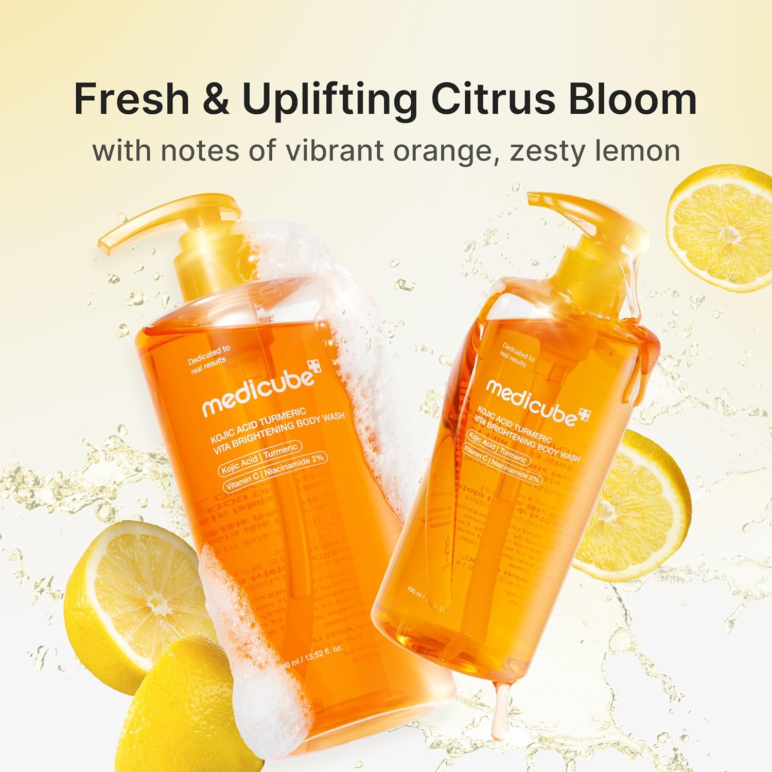 Medicube Kojic Acid Turmeric Brightening Body Wash, 13.52 Fl.Oz