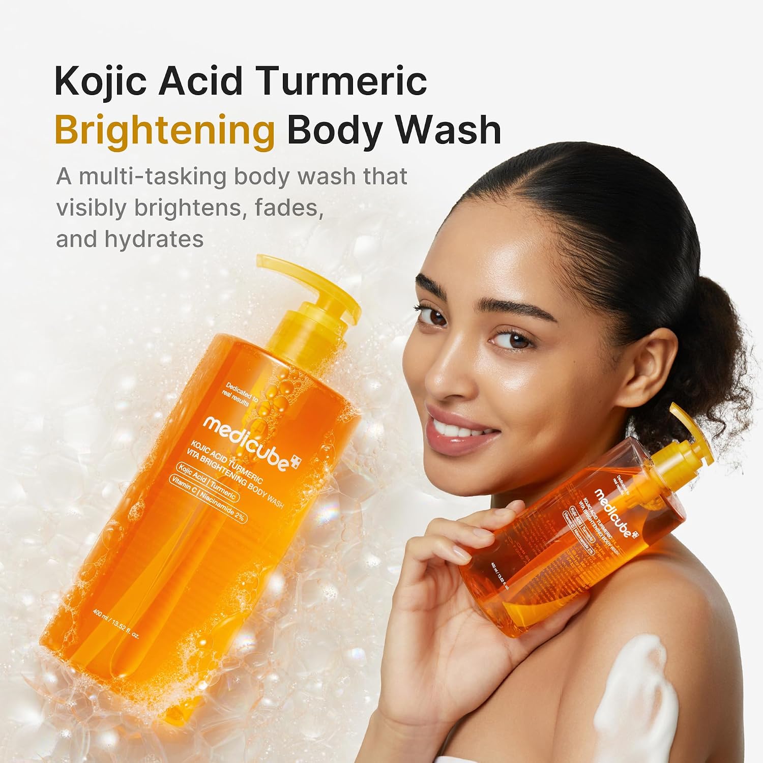 Medicube Kojic Acid Turmeric Brightening Body Wash, 13.52 Fl.Oz