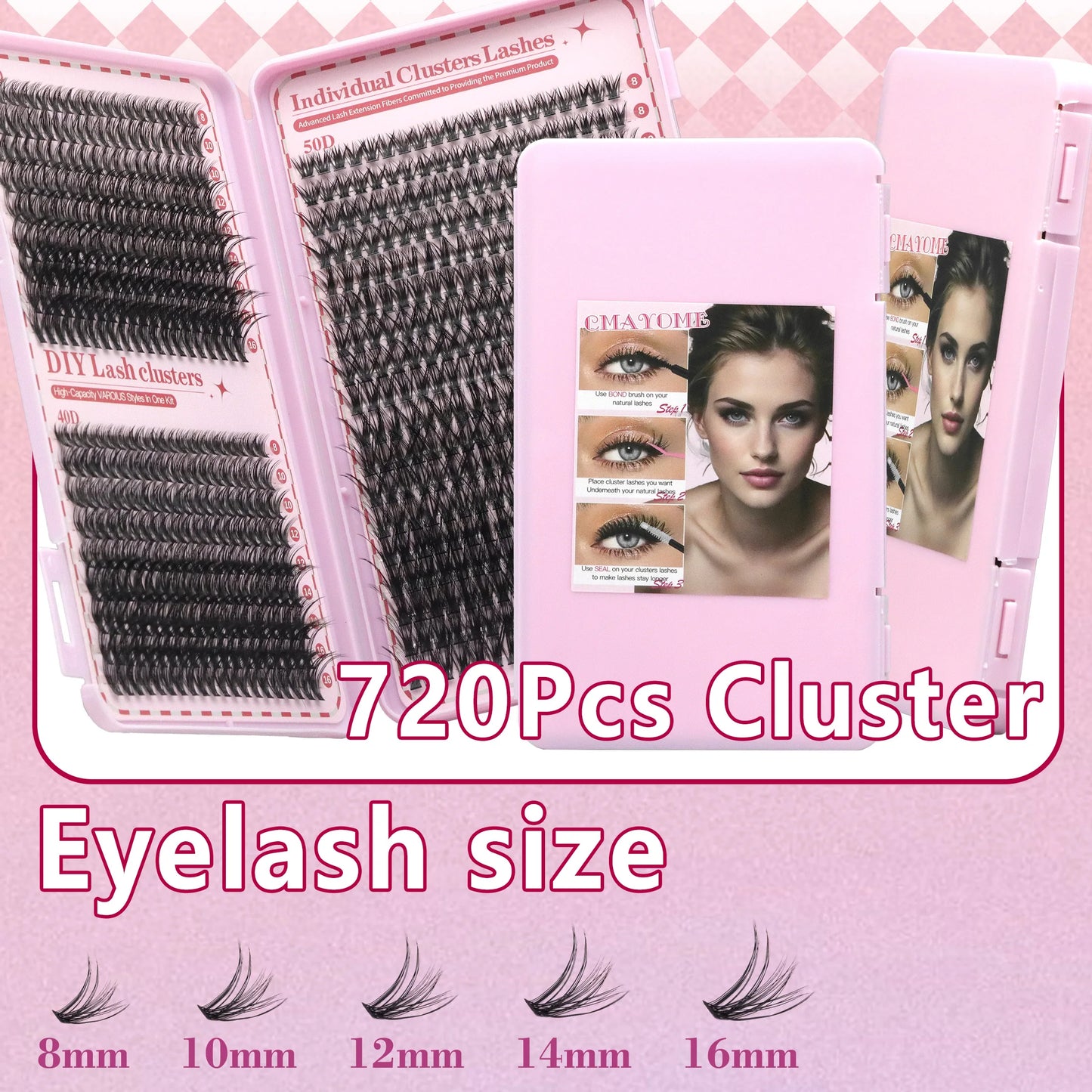Eyelash 8Cm-16Cm 30+40+50Dindividual Lashes Book Clusters Extensions False Eyelash DIY at Home Cluster Eyelash Extensions Makeup