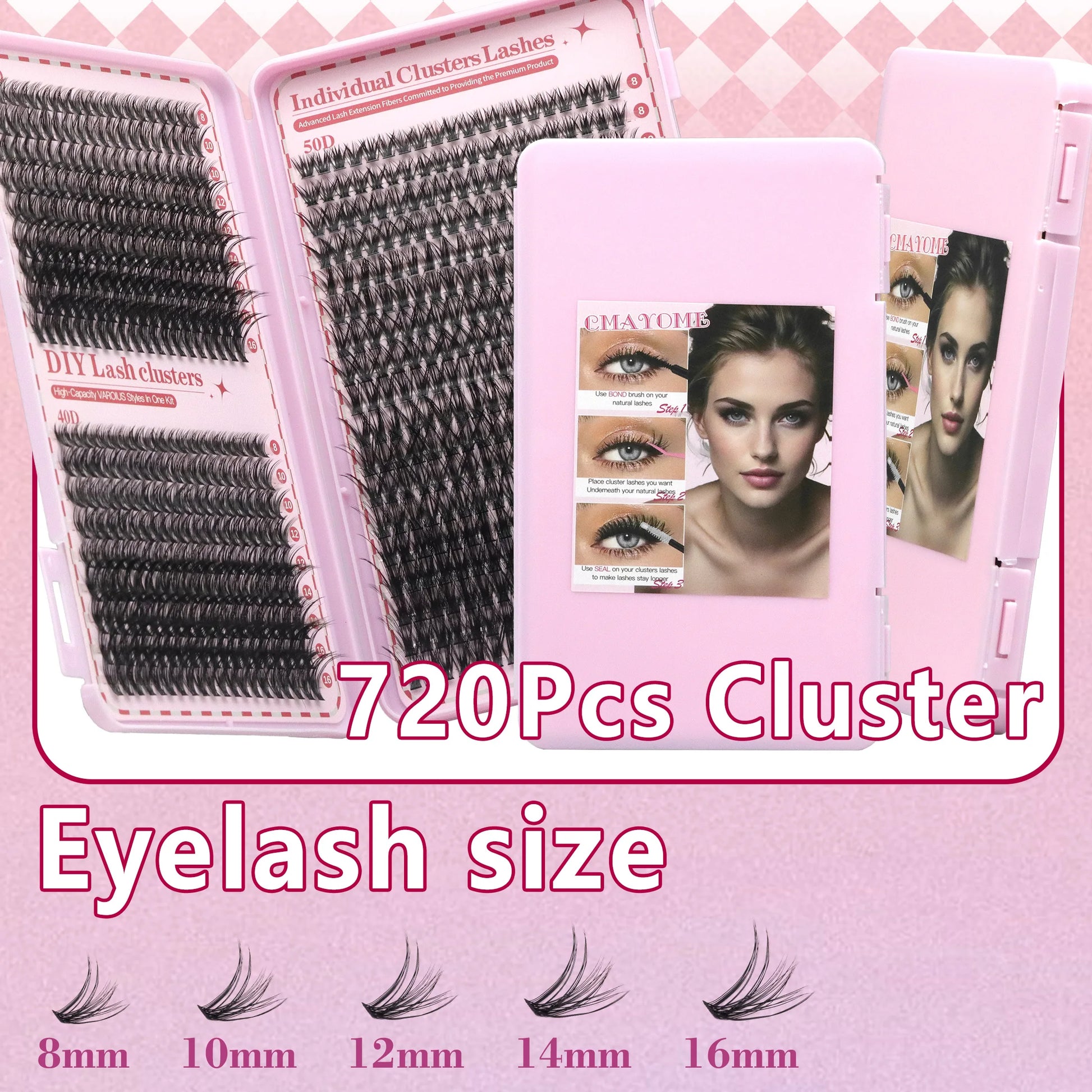 Eyelash 8Cm-16Cm 30+40+50Dindividual Lashes Book Clusters Extensions False Eyelash DIY at Home Cluster Eyelash Extensions Makeup