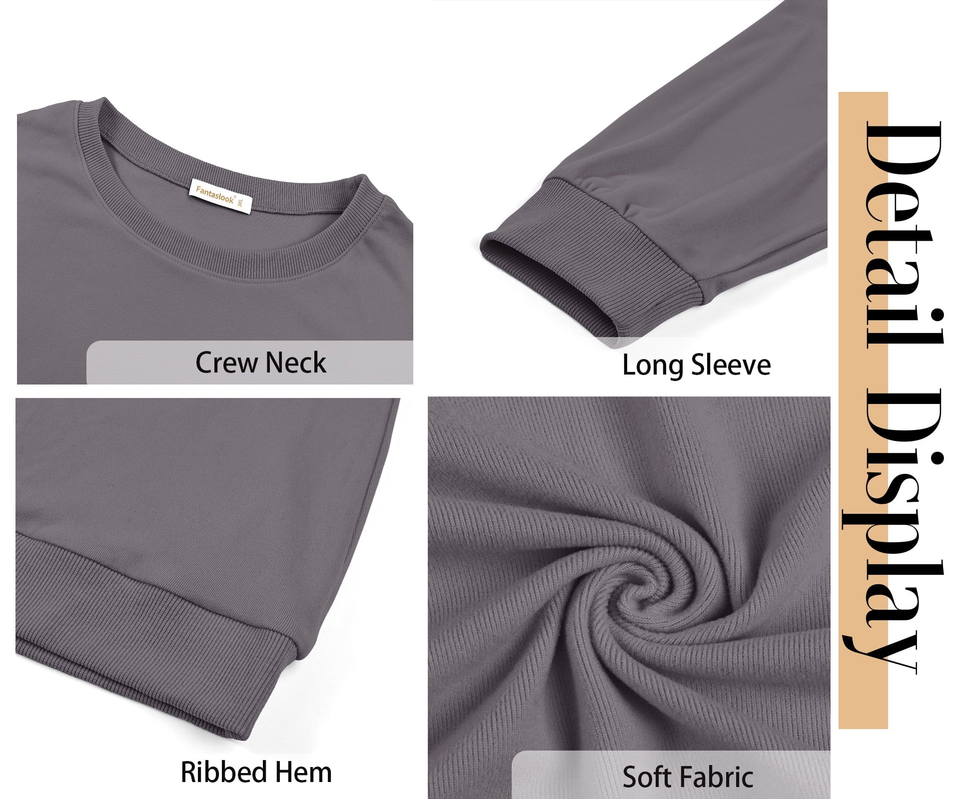 Fall Sweatshirts for Women Crewneck Long Sleeve Shirts Casual Tunic Tops Lightweight Pullover Sweatshirts