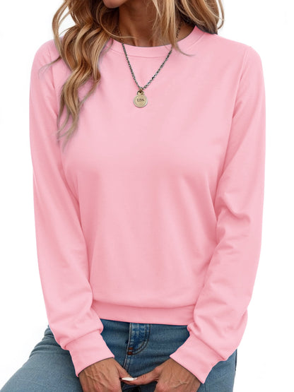 Fall Sweatshirts for Women Crewneck Long Sleeve Shirts Casual Tunic Tops Lightweight Pullover Sweatshirts