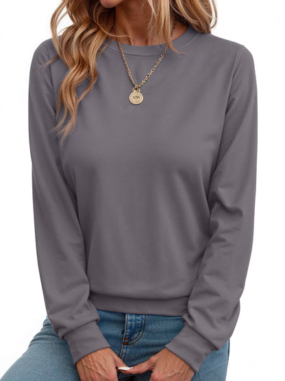 Fall Sweatshirts for Women Crewneck Long Sleeve Shirts Casual Tunic Tops Lightweight Pullover Sweatshirts