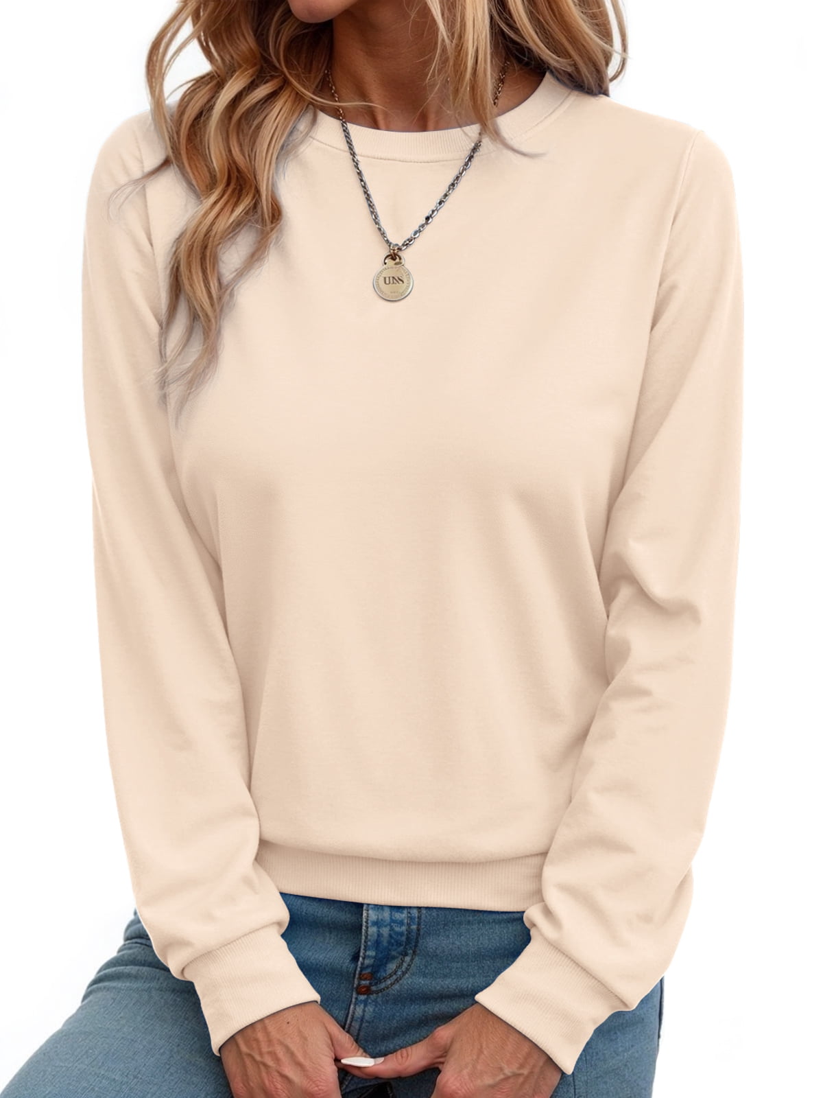 Fall Sweatshirts for Women Crewneck Long Sleeve Shirts Casual Tunic Tops Lightweight Pullover Sweatshirts