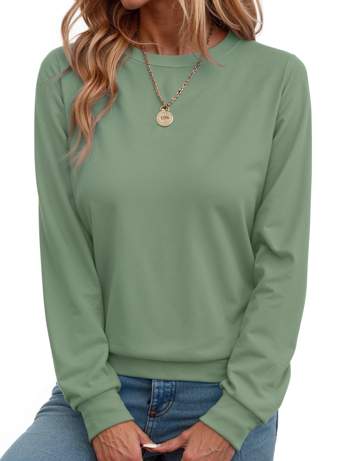 Fall Sweatshirts for Women Crewneck Long Sleeve Shirts Casual Tunic Tops Lightweight Pullover Sweatshirts