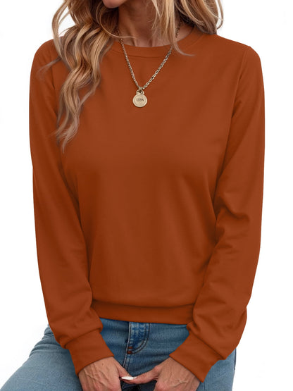 Fall Sweatshirts for Women Crewneck Long Sleeve Shirts Casual Tunic Tops Lightweight Pullover Sweatshirts