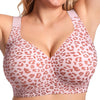 Leopard Jelly Bras No Underwire Push up Wireless Bra Seamless Lift Bras Full Coverage Bralette Everyday Brassiere plus Size