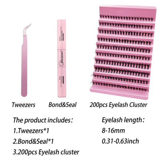 Eyelash 8Cm-16Cm 30+40+50Dindividual Lashes Book Clusters Extensions False Eyelash DIY at Home Cluster Eyelash Extensions Makeup
