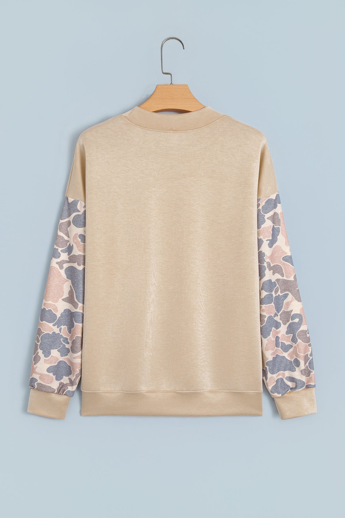 Coffee Brown Camo Sleeve Crewneck Sweatshirt